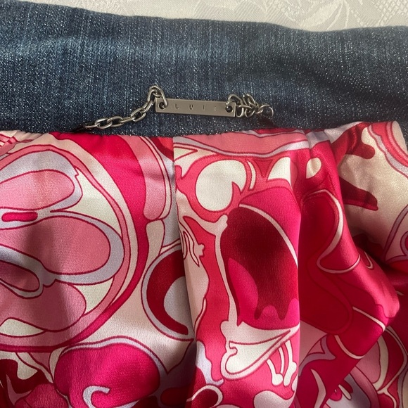 Luii Womens Lined Denim Jacket Jeweled Buttons Size Medium Cropped - Picture 4 of 8